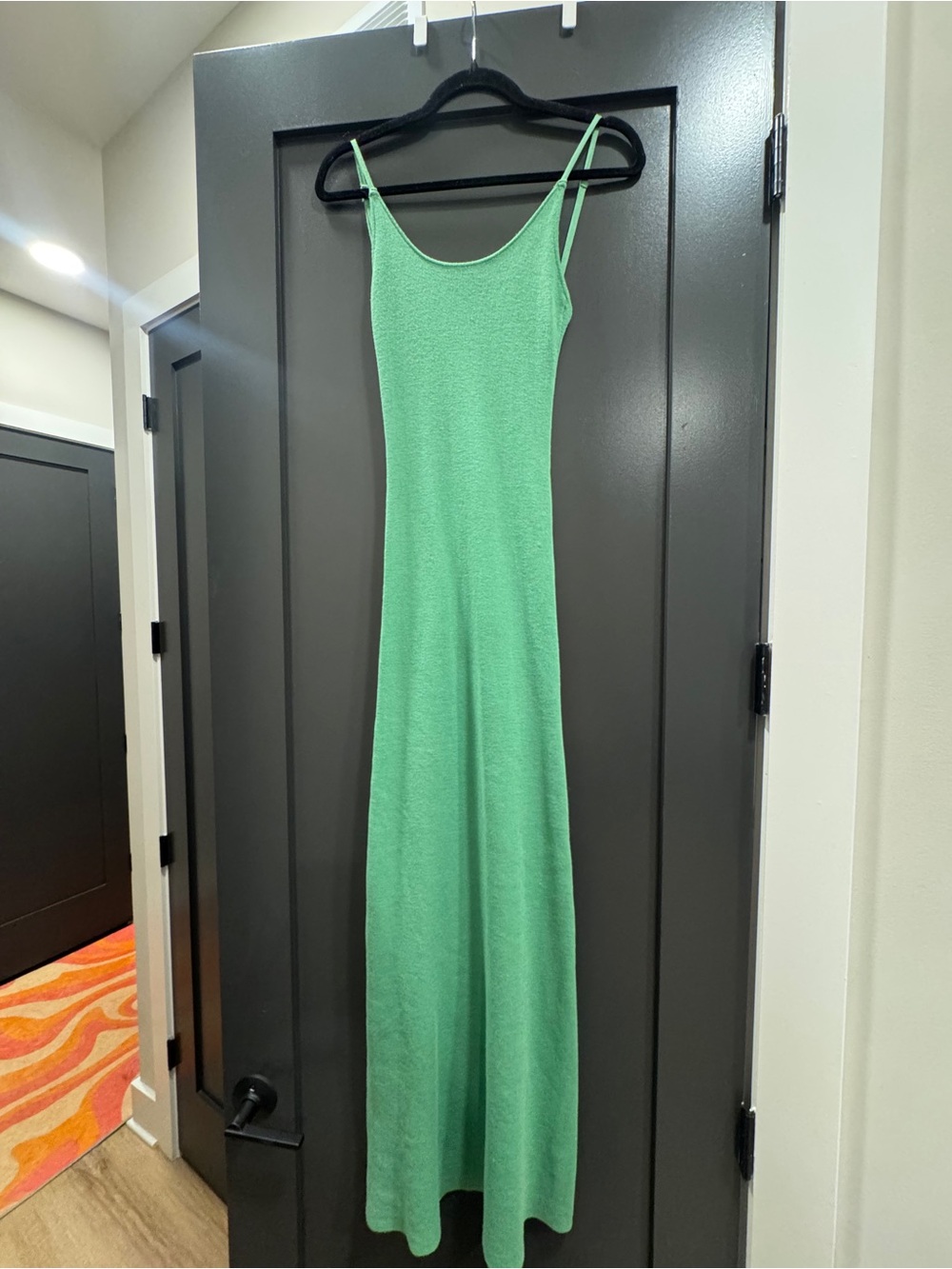 Green Spaghetti-Strap Maxi Dress